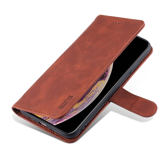 Horizontal flip leather case for iPhone XR displaying stand holder functionality