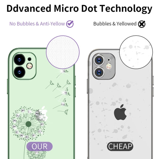 iPhone 11 Pro dandelion case featuring shimmering electroplating on all sides