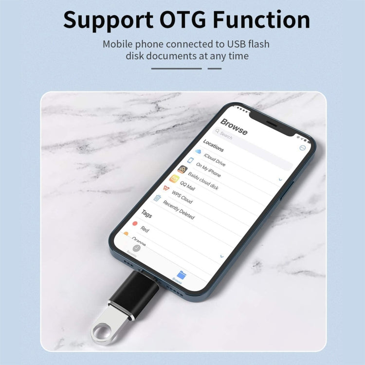 XQ-ZH001 USB Female to 8 Pin Male OTG Adapter, XQ-ZH001 (Silver)