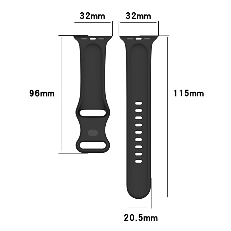 Silicone Watchbands For Apple Watch Series, 7 41mm / 6 & SE & 5 & 4 40mm / 3 & 2 & 1 38mm, Size: Small Code, 7 45mm / 6 & SE & 5 & 4 44mm / 3 & 2 & 1 42mm, Size: Small Code