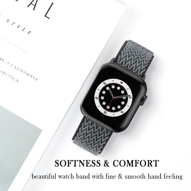 Wave Texture Nylon Replacement Watchbands For Apple Watch Series, 7 45mm / 6 & SE & 5 & 4 44mm / 3 & 2 & 1 42mm, 7 41mm / 6 & SE & 5 & 4 40mm / 3 & 2 & 1 38mm