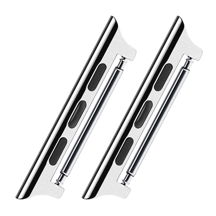 2 PCS Watchbands Stainless Steel Acoustic Ear Connector, Width: 24mm For Apple Watch Series 6 & SE & 5 & 4 44mm / 3 & 2 & 1 42mm, Width: 24mm For Apple Watch 44mm / 42mm