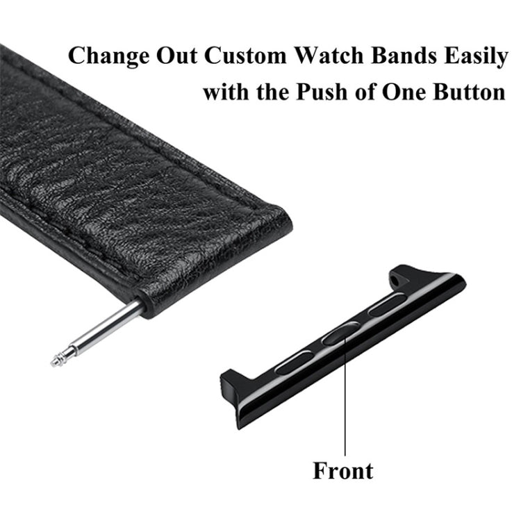 2 PCS Watchbands Stainless Steel Acoustic Ear Connector, Width: 24mm For Apple Watch Series 6 & SE & 5 & 4 44mm / 3 & 2 & 1 42mm, Width: 24mm For Apple Watch 44mm / 42mm