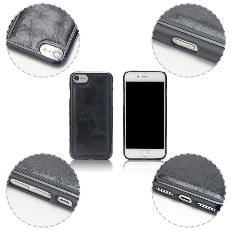 Crazy Horse Texture Detachable Magnetic Back Cover Horizontal Flip Leather Case with Holder & Card Slots & Photo Frame & Wallet, For iPhone SE 2022 / SE 2020 / 8 / 7