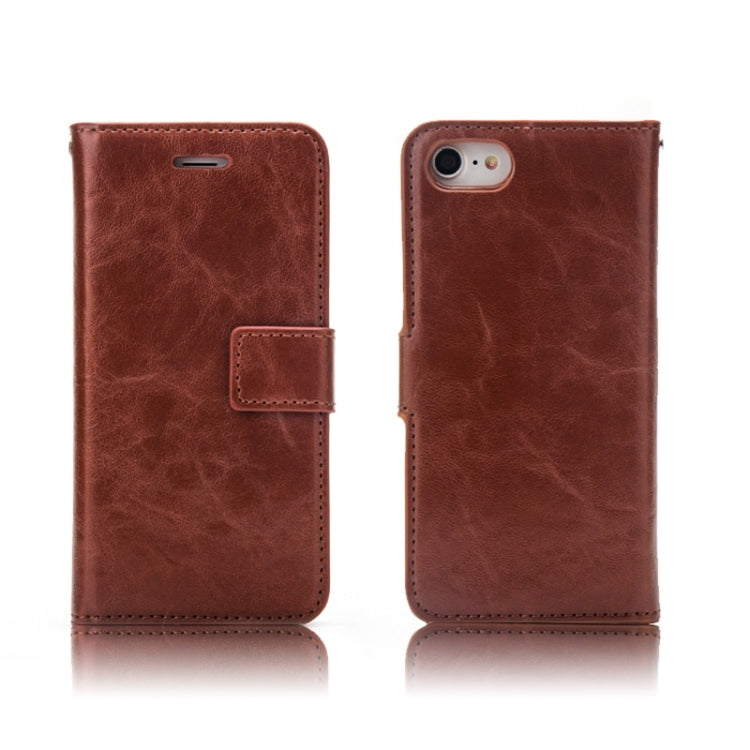 Crazy Horse Texture Detachable Magnetic Back Cover Horizontal Flip Leather Case with Holder & Card Slots & Photo Frame & Wallet, For iPhone SE 2022 / SE 2020 / 8 / 7