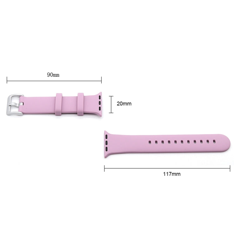 Silver Buckle Silicone Replacement Strap Watchband, For Apple Watch Series 7  41mm / & 6 & SE & 5 & 4 40mm