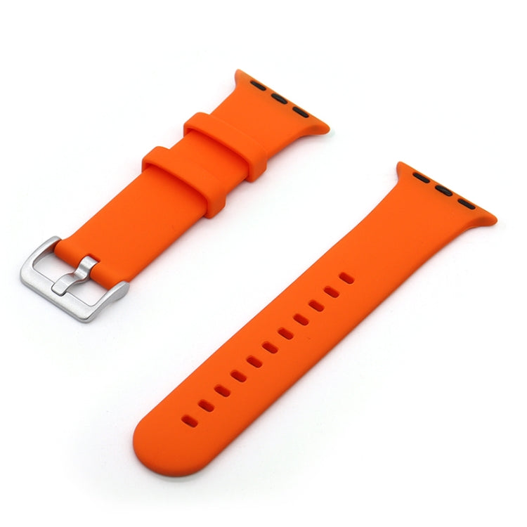 Silver Buckle Silicone Replacement Strap Watchband, For Apple Watch Series 7  41mm / & 6 & SE & 5 & 4 40mm