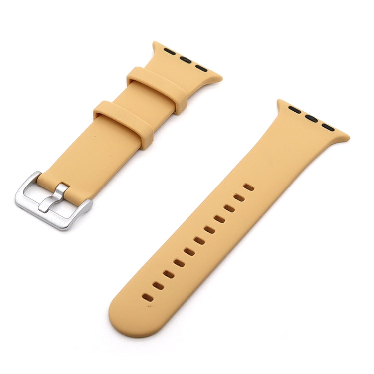 Silver Buckle Silicone Replacement Strap Watchband, For Apple Watch Series 7  41mm / & 6 & SE & 5 & 4 40mm