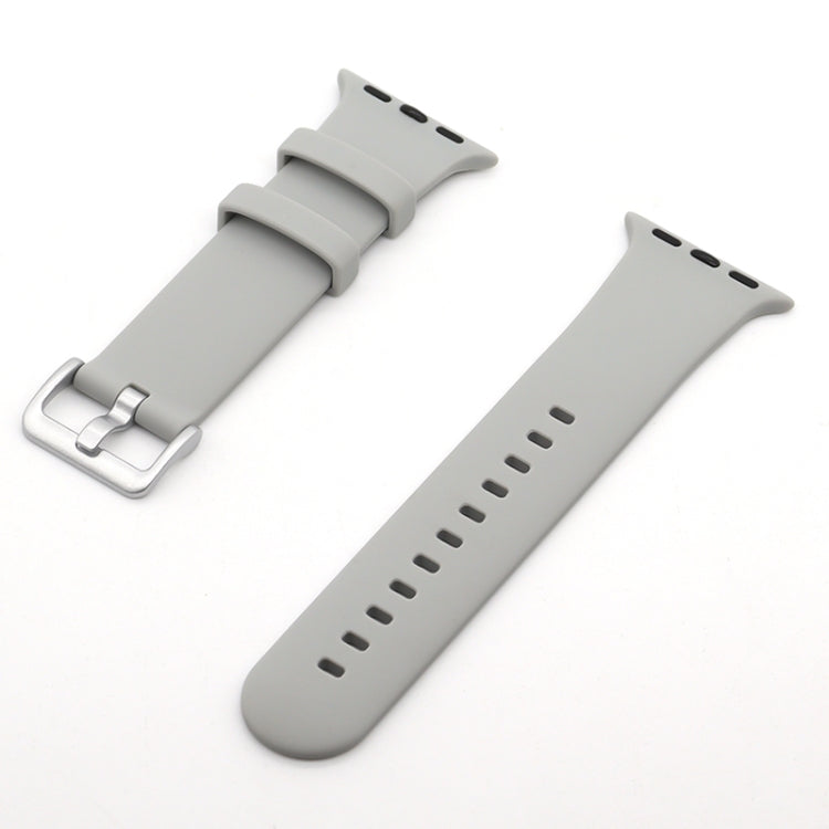 Silver Buckle Silicone Replacement Strap Watchband, For Apple Watch Series 7  41mm / & 6 & SE & 5 & 4 40mm