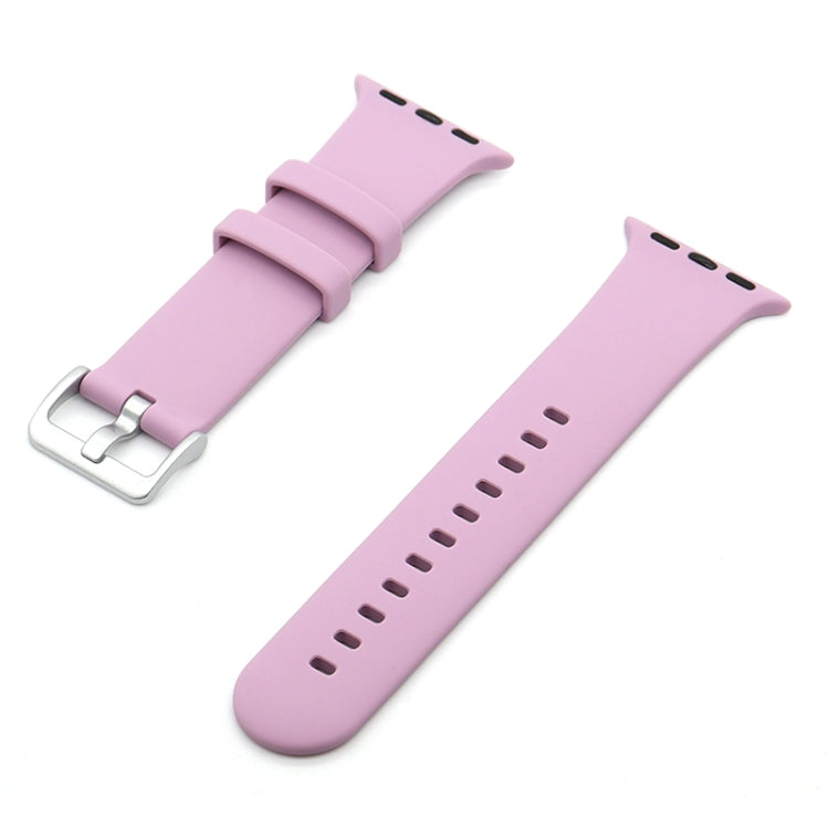 Silver Buckle Silicone Replacement Strap Watchband, For Apple Watch Series 7  41mm / & 6 & SE & 5 & 4 40mm