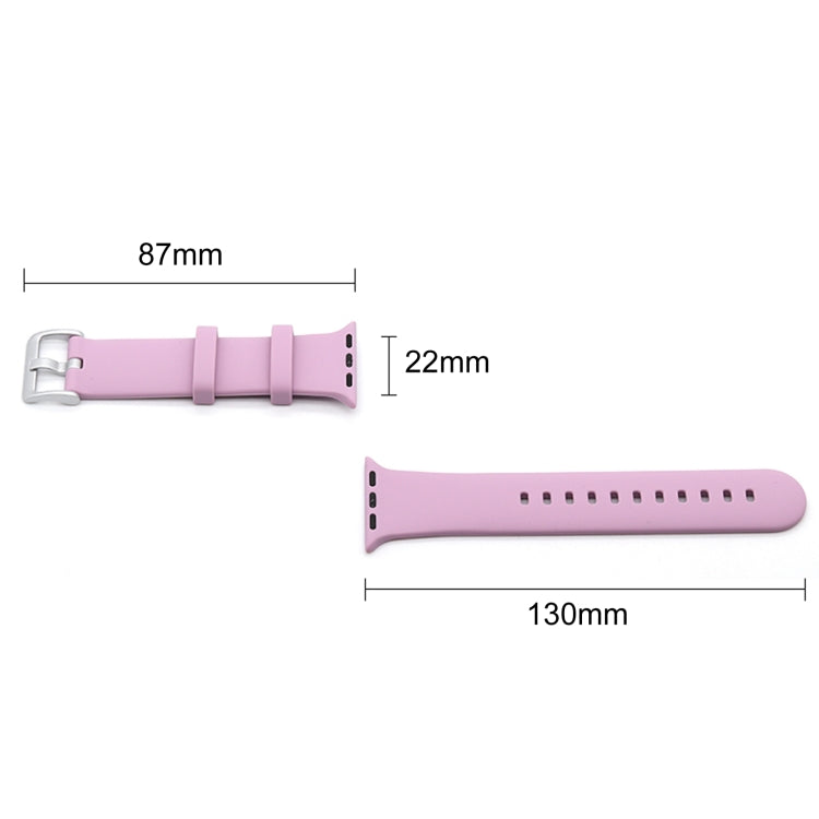 Silver Buckle Silicone Replacement Strap Watchband, For Apple Watch Series  7  45mm / & 6 & SE & 5 & 4 44mm