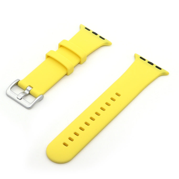 Silver Buckle Silicone Replacement Strap Watchband, For Apple Watch Series  7  45mm / & 6 & SE & 5 & 4 44mm