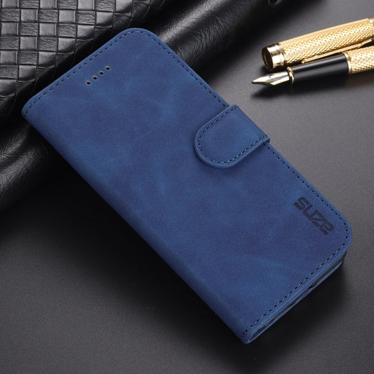 iPhone wallet case with horizontal flip design and embossed leather texture