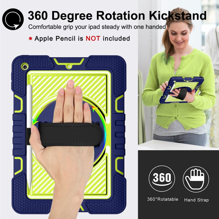 360 Degree Rotation Contrast Color Shockproof Silicone + PC Case with Holder & Hand Grip Strap & Shoulder Strap, For iPad 9.7 2018 / 2017, For iPad 10.9 / Pro 11 2020 / 2021 / 2018, For Samsung Galaxy Tab A7 Lite T220 / T225