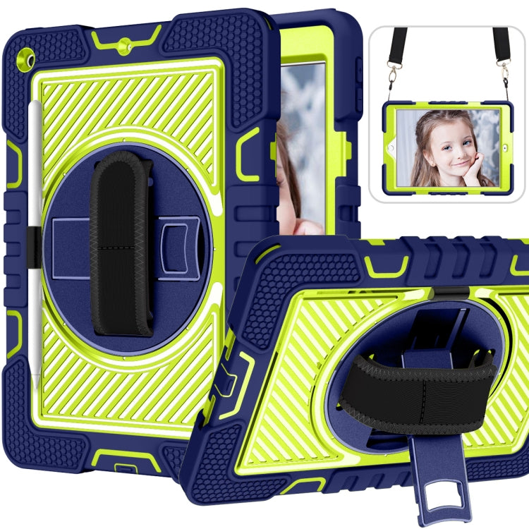 360 Degree Rotation Contrast Color Shockproof Silicone + PC Case with Holder & Hand Grip Strap & Shoulder Strap, For iPad 9.7 2018 / 2017, For iPad 10.9 / Pro 11 2020 / 2021 / 2018, For Samsung Galaxy Tab A7 Lite T220 / T225