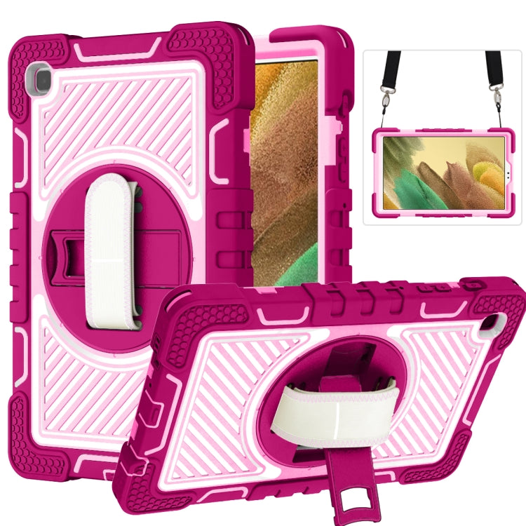360 Degree Rotation Contrast Color Shockproof Silicone + PC Case with Holder & Hand Grip Strap & Shoulder Strap, For iPad 9.7 2018 / 2017, For iPad 10.9 / Pro 11 2020 / 2021 / 2018, For Samsung Galaxy Tab A7 Lite T220 / T225