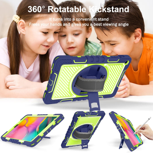 Samsung Galaxy Tab A 10.1 case detail showing textured silicone grip and strap connection points