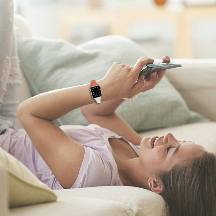 Three-color T-shape Leather Watch Band For Apple Watch Series 8&7 41mm / SE 2&6&SE&5&4 40mm / 3&2&1 38mm, For Apple Watch Series 8&7 41mm / SE 2&6&SE&5&4 40mm / 3&2&1 38mm