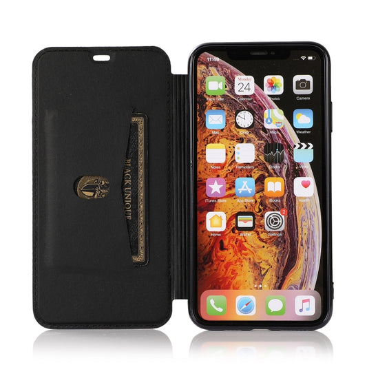 Dual-layer leather case iPhone XS Max with stand and magnetic closure detail