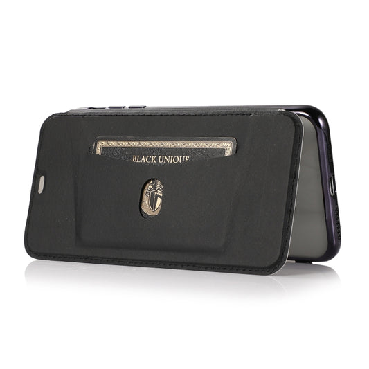 Bronzed metallic finish flip wallet case all iPhone models card slot organizer