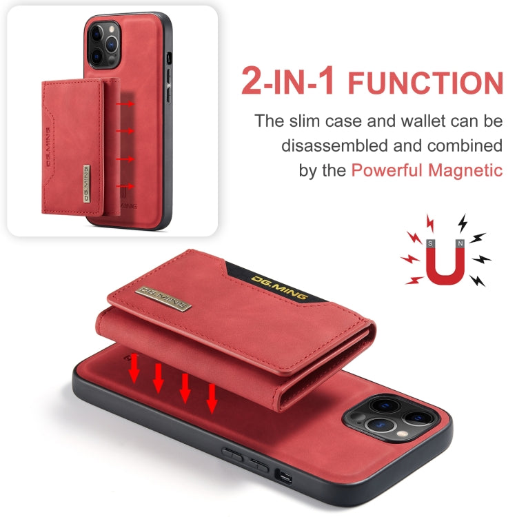DG.MING M2 Series 3-Fold Multi Card Bag + Magnetic Back Cover Shockproof Case with Wallet & Holder Function, For iPhone 12 / 12 Pro, For iPhone 12 Pro Max