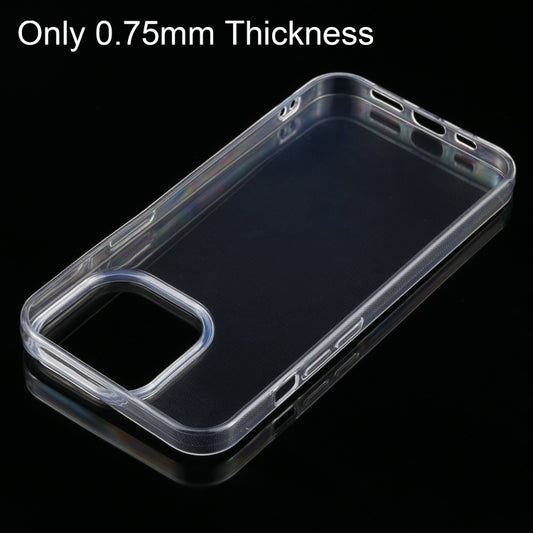 Transparent soft case protecting iPhone 13 Pro camera lens area with minimal bulk design