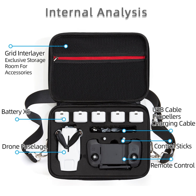 Single Shoulder Storage Bag Shockproof Waterproof Travel Carrying Cover Hard Case for FIMI X8 Mini, For FIMI X8 mini