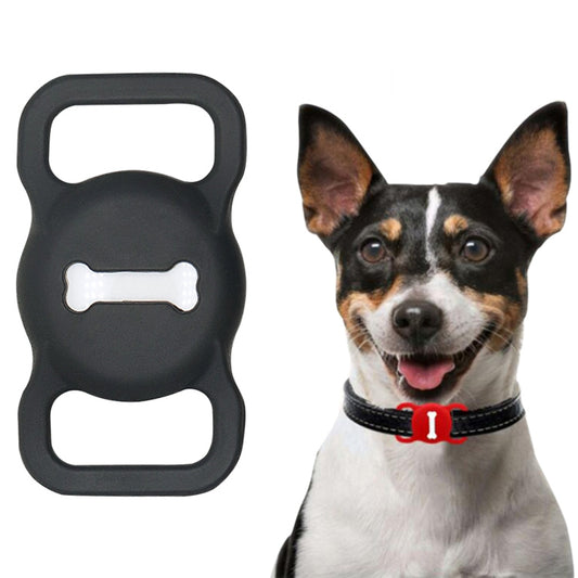 Protective silicone cover for Apple AirTag in edgy Bones design