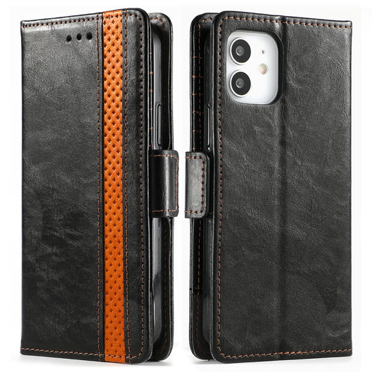 CaseNeo business leather flip case iPhone 11 Pro Max with dual magnetic buckle and card slots