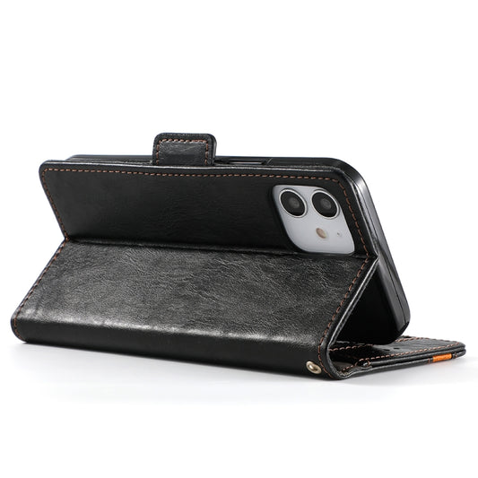 CaseNeo magnetic leather case back view for iPhone 11 Pro Max with premium PU construction