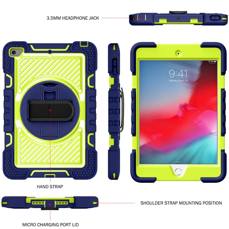 Coque antichoc en silicone et PC, rotation à 360 degrés, couleur contrastée, avec support, dragonne et bandoulière, pour iPad mini (2019) / 4, Samsung Galaxy Tab A7 10.4 (2020) T500/T505