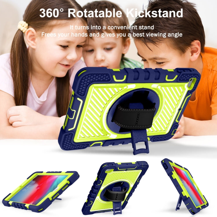 Coque antichoc en silicone et PC, rotation à 360 degrés, couleur contrastée, avec support, dragonne et bandoulière, pour iPad mini (2019) / 4, Samsung Galaxy Tab A7 10.4 (2020) T500/T505