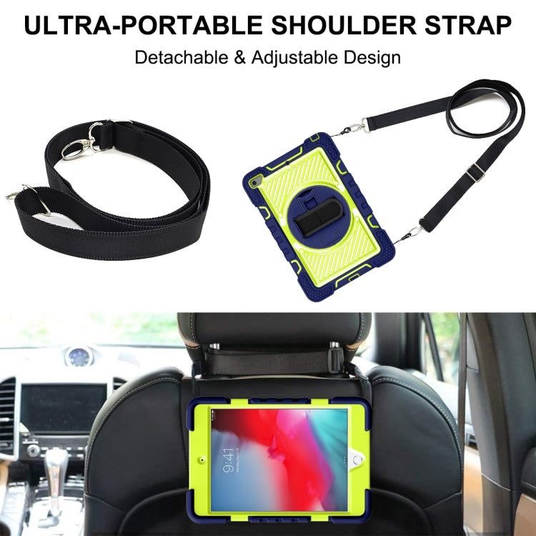 Coque antichoc en silicone et PC, rotation à 360 degrés, couleur contrastée, avec support, dragonne et bandoulière, pour iPad mini (2019) / 4, Samsung Galaxy Tab A7 10.4 (2020) T500/T505