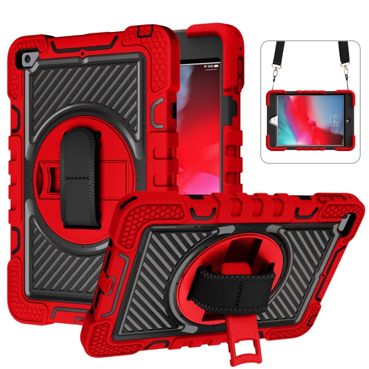 Coque antichoc en silicone et PC, rotation à 360 degrés, couleur contrastée, avec support, dragonne et bandoulière, pour iPad mini (2019) / 4, Samsung Galaxy Tab A7 10.4 (2020) T500/T505