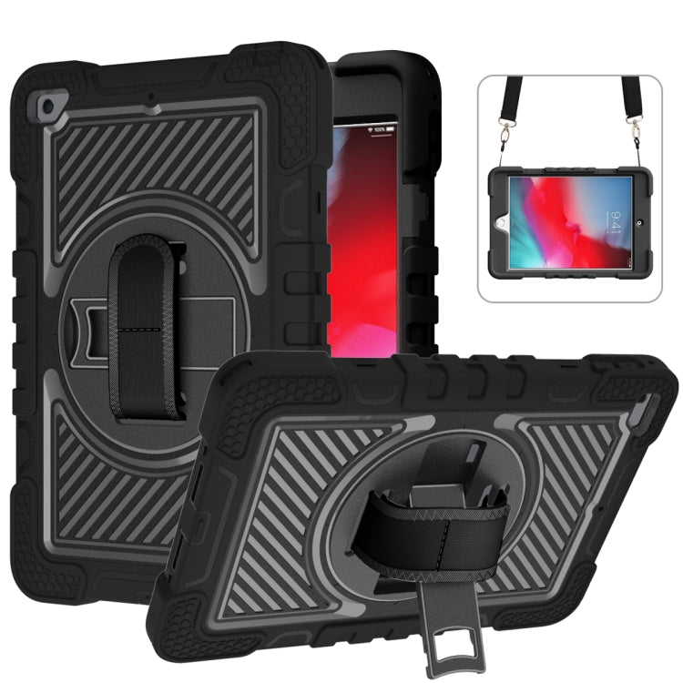 Coque antichoc en silicone et PC, rotation à 360 degrés, couleur contrastée, avec support, dragonne et bandoulière, pour iPad mini (2019) / 4, Samsung Galaxy Tab A7 10.4 (2020) T500/T505