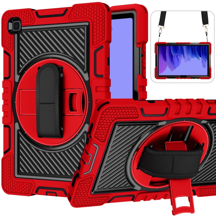 Coque antichoc en silicone et PC, rotation à 360 degrés, couleur contrastée, avec support, dragonne et bandoulière, pour iPad mini (2019) / 4, Samsung Galaxy Tab A7 10.4 (2020) T500/T505