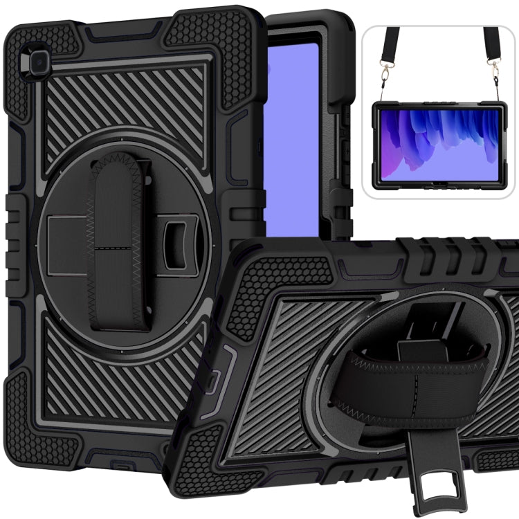 Coque antichoc en silicone et PC, rotation à 360 degrés, couleur contrastée, avec support, dragonne et bandoulière, pour iPad mini (2019) / 4, Samsung Galaxy Tab A7 10.4 (2020) T500/T505
