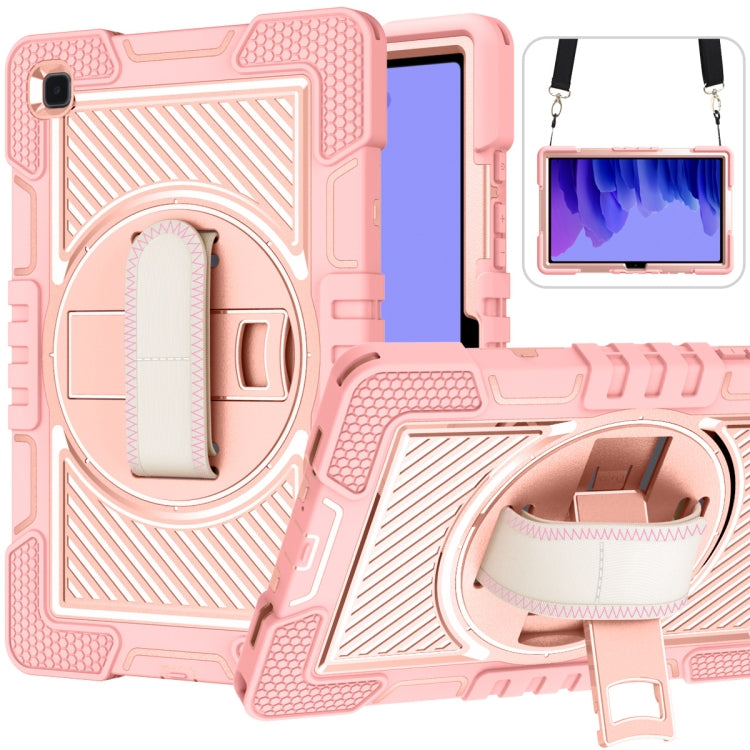 Coque antichoc en silicone et PC, rotation à 360 degrés, couleur contrastée, avec support, dragonne et bandoulière, pour iPad mini (2019) / 4, Samsung Galaxy Tab A7 10.4 (2020) T500/T505