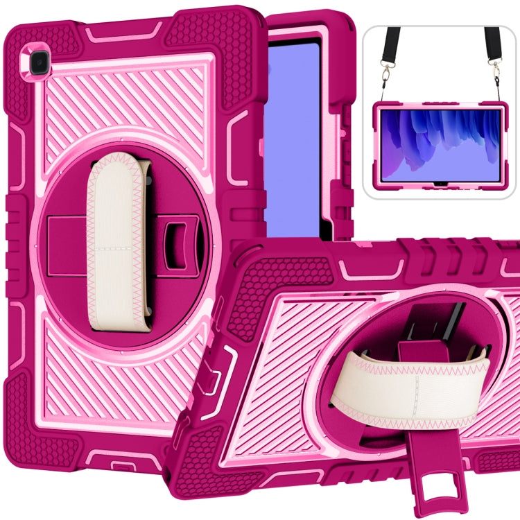 Coque antichoc en silicone et PC, rotation à 360 degrés, couleur contrastée, avec support, dragonne et bandoulière, pour iPad mini (2019) / 4, Samsung Galaxy Tab A7 10.4 (2020) T500/T505