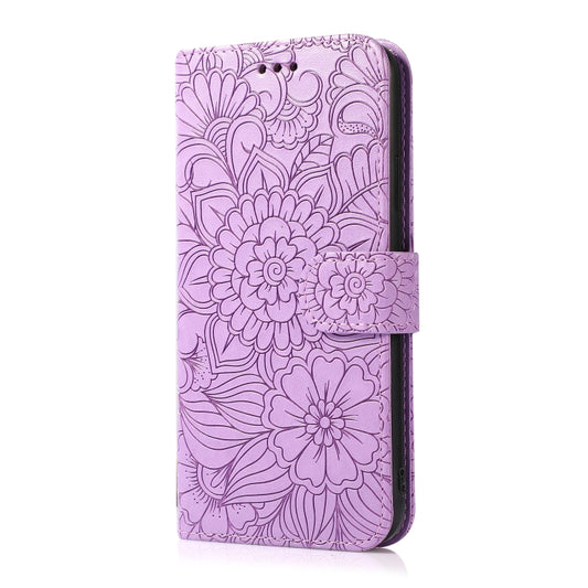 Horizontal flip wallet case featuring textured sunflower design, iPhone 12 Pro Max