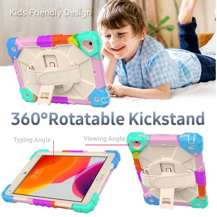 Étui de protection antichoc en silicone et PC avec support et bandoulière, motif robot contrasté, pour iPad 9.7 (2018) et (2017) / Air 2 / Air