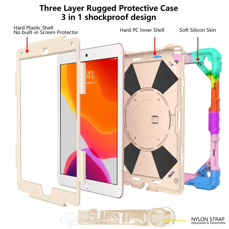 Étui de protection antichoc en silicone et PC avec support et bandoulière, motif robot contrasté, pour iPad 9.7 (2018) et (2017) / Air 2 / Air