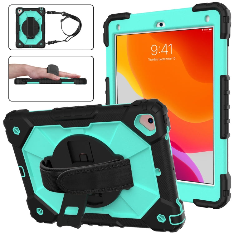 Étui de protection antichoc en silicone et PC avec support et bandoulière, motif robot contrasté, pour iPad 9.7 (2018) et (2017) / Air 2 / Air