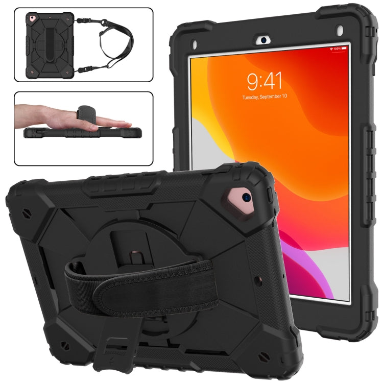 Étui de protection antichoc en silicone et PC avec support et bandoulière, motif robot contrasté, pour iPad 9.7 (2018) et (2017) / Air 2 / Air
