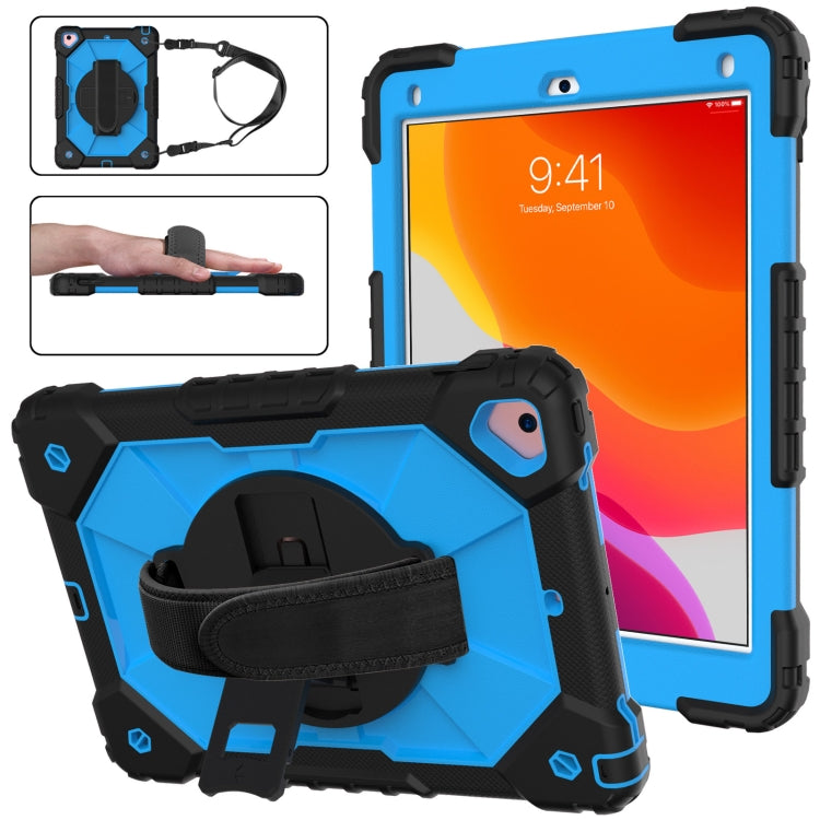 Étui de protection antichoc en silicone et PC avec support et bandoulière, motif robot contrasté, pour iPad 9.7 (2018) et (2017) / Air 2 / Air