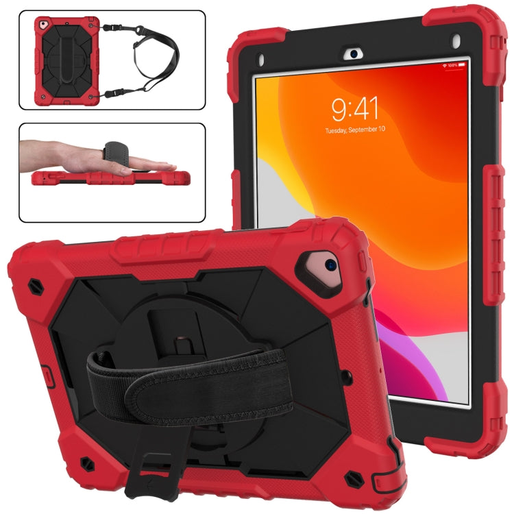 Étui de protection antichoc en silicone et PC avec support et bandoulière, motif robot contrasté, pour iPad 9.7 (2018) et (2017) / Air 2 / Air