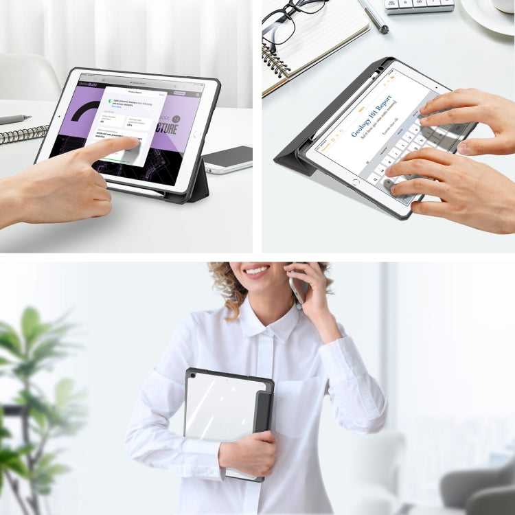 DUX DUCIS TOBY Series Shockproof PU Leather + PC + TPU Horizontal Flip Case with Holder & Pen Slot & Sleep / Wake-up Function, For iPad 9.7 inch 2017 / 2018