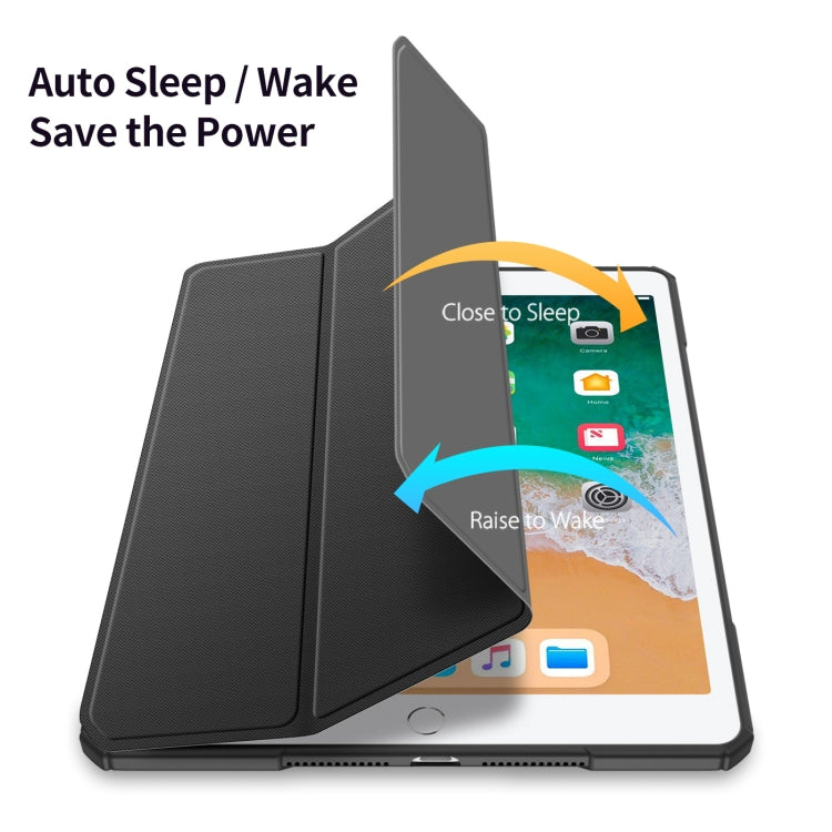 DUX DUCIS TOBY Series Shockproof PU Leather + PC + TPU Horizontal Flip Case with Holder & Pen Slot & Sleep / Wake-up Function, For iPad 9.7 inch 2017 / 2018