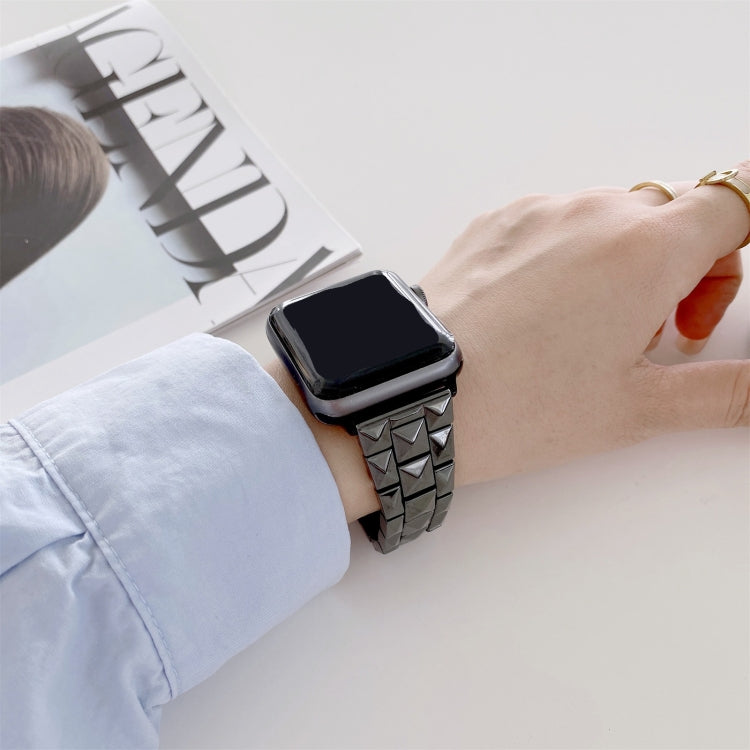 Rhombic Grid Ceramics Replacement Strap Watchband, For Apple Watch Series 7  41mm / & 6 & SE & 5 & 4 40mm, For Apple Watch Series  7  45mm / & 6 & SE & 5 & 4 44mm