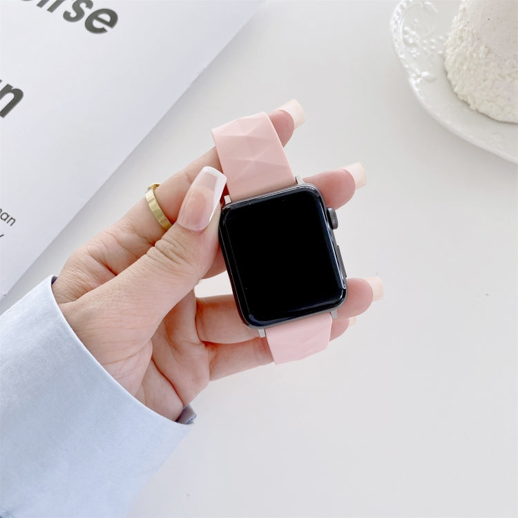 Modern Style Silicone Replacement Strap Watchband For Apple Watch Series 6 & SE & 5 & 4 44mm / 3 & 2 & 1 42mm, Black Buckle, Rose Gold Buckle, Silver Buckle